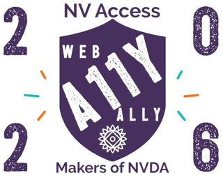 NV Access Web A11y Ally 2026 supporter badge